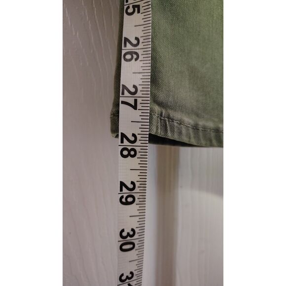Old Navy Rockstar Women's Size 14 Mid Rise Olive Green Distressed Skinny Jeans - Picture 7 of 7